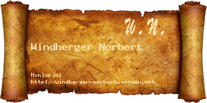 Windberger Norbert névjegykártya