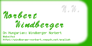 norbert windberger business card